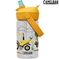 CAMELBAK 400ml Flip Straw 兒童吸管運動水瓶 RENEW 樹木工程車 CB2860104041, 1個
