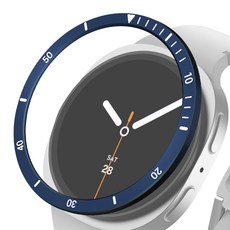 더조은셀러 갤럭시 워치8 44 40mm 호환 타임 메탈 베젤링 커버, 네이비