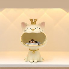 플랜와이 행운 고양이 인테리어 트레이 T24, 옐로우