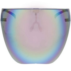 ZeroUV 프로텍트 페이스 쉴드 풀커버 바이저 안경선글라스안티포그블루라이트필터스모크페이드, 110 Millimeters, C04 | Black / Pink Mirror