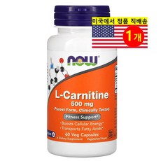 NOW 나우 L-카르니틴 L-Carnitine 500mg 60정, 1개