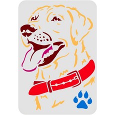 PET 신비 동물 페인팅 스텐실 동물 테마 벽화 패턴 판타지 장식 DIY, 도그 298, 1개