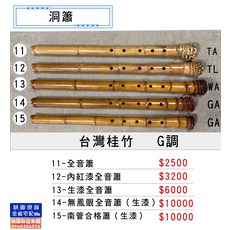 桃園聯豐樂器 台灣桂竹G調洞簫 全音簫/內紅漆/生漆 多款可選, 桂竹/G調, 1個, 15-南管合格簫