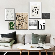 라인아트 인스타감성 벽장식 레트로 홈데코 대형 거실인테리어액자, G