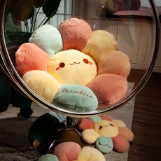 원형 그네 의자 쿠션 해바라기 흔들의자 등받이 패드 푹신한 방석 대형 귀여운 시트 둥근, 1. 컬러풀 해바라기 쿠션, 1개