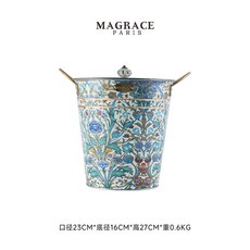 MAGRACE香檳桶冰桶 復古高檔家用冰鎮啤酒桶 高顏值輕奢冰桶擺件, 1個, 霧裡看花冰桶