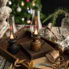 1+1 헬스와미 고급 인테리어 LED 빈티지 양초 무드등 장식품 LED 촛불 캔들, 블랙+브론즈