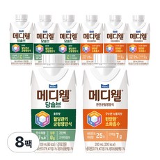 매일 메디웰 완전 균형 영양식 200ml 구수한 누룽지맛 + 당솔브 호두맛 혼합 환자 식사대용, 1세트, 1.6L