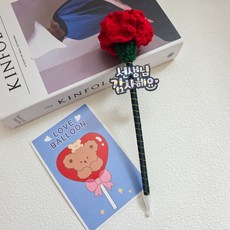 스승의날 선생님선물 감사선물 카네이션볼펜 스승의날토퍼, 1개, 레드