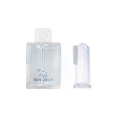 국내산 [ 본그린 HAp 실리콘 손가락 칫솔], 투명 2개입, 1세트