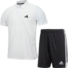 아디다스 카라티 반팔티 반바지 운동복 세트 남여공용 운동복 + ALS 마스크