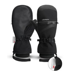 Clivetalos 남성용 여성용 겨울 스노우 스키 장갑 - 스노우보드 방수 추운 날씨용 단열 스포츠 블랙 L-XL 121055