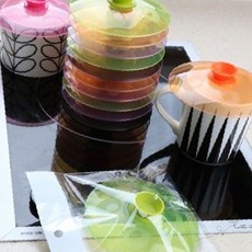 보온유지 차 실리콘 뚜껑 먼지차단 덮개 음료 커피 컵커버 투명 머그컵 위생, 1개, (오렌지만4개)