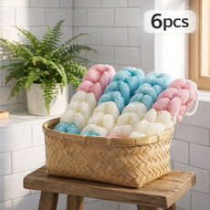에쎔아일랜드 등밀이 롱스트랩 샤워타월 6pcs, 혼합색상, 1세트, 6개입