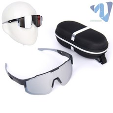 라이딩 러닝 미러 편광 렌즈 자외선 차단 제트핏 스포츠 고글 선글라스 실버