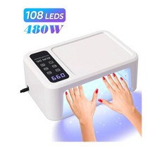젤네일램프 전문가용 큐어기 손톱용 480W UV LED 108개 손톱 건조기적색광 미백 모드 포함 매니큐어 조명 4 타이머 설정, 4)SUN D5, EU