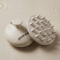 다이브인미 보들보들 저자극 위생 실리콘 두피 샴푸브러쉬, 1개, 샌드베이지