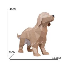 페이퍼크래프트 페이퍼 DIY 종이 동물 입체 강아지 반려동물, N. 골든 리트리버