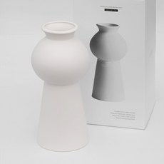 볼륨 넥 포인트 도자기 화병 세라믹 꽃병