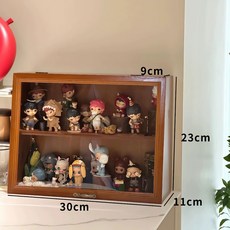 實木公仔展示櫃 雙層桌面收納櫃 小號