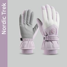 NordicTrek 남성여성 3STEP 보온 방한 스마트터치 스키 보드 아웃도어 고급 장갑, 여성용, 퍼플(프리사이즈)), 1개