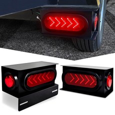LILOOM 2개 매우 10 트레일러 LED 스톱 타원형 빨간색 테일 밝은 조명 6인치, ArrowStyle+Steel Boxes