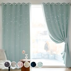 CARREDECO Dimanche Star 遮光窗簾, 薄荷綠
