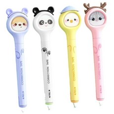 클로젯 동물 캐릭터 수정테이프 4종세트, 1세트, 캐릭터4종세트