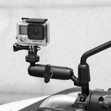 SJCAM 運動攝影機配件組：機車行車紀錄器支架、電池、記憶卡, 機車後照鏡支架