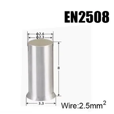 쿠쿠스토어 EN 구리 전선 비절연 베어 슬리브 관형 크림프 커넥터 튜브 코드 페룰 케이블 러그 압착 단자, 01 Copper, 45 300Pieces EN2508