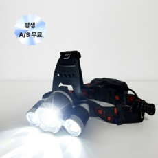 라비노아 초강력 LED 헤드랜턴 낚시 등산 해루질 작업 랜턴, 1개, 실버블랙