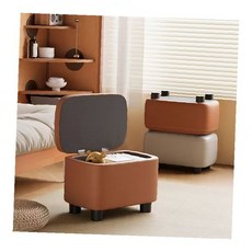 엘루소 소노 원형스툴 화장대 거실 현관 의자 손잡이 소파 발받침 인테리어 보조의자, 1개, 그레이