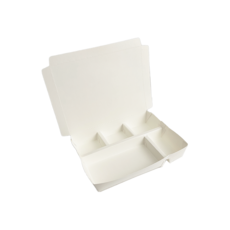 【盒作社】公版多格紙餐盒系列【箱購】台灣製造/便當盒/免洗餐具/多格餐盒, 1箱, 上下五格502S(一箱400入), 400個裝