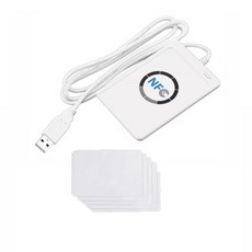 ACR122U RFID IC 스마트 카드 리더 복제기+5XCUID 카드 작가 복사기 쓰기 가능한 클론 13.56MHz ID IC 카드 복사기, 하얀색