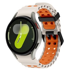 갤럭시워치 7 6 5 4 클래식 스트랩 방수성 스포츠 마린 밴드 40mm 44mm 45mm 43mm 47mm 42mm 46mm, 스타라이트/오렌지, 1개