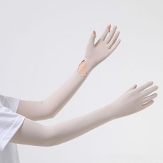 손가락팔토시 햇빛차단 운전장갑 쿨토시 골프토시, 1개, 베이지