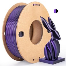디칼레 실크 트리플 컬러 PLA+ 3D 프린터 필라멘트 1.75mm 엉킴 없는 반짝이는 순중량 250g 스풀(0.55파운드) 3-in-1 PLA 프로 플러스 로즈 레드+스카이, 7 Black+purple
