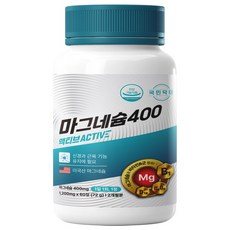 [고함량 마그네슘 영양제] 400mg 프리미엄 미국산 산화마그네슘 식약처 인증 식약청 인정 에너지 신경 안정 근육 이완 기능 활력 도움 마그 내슘 네숨 내숨 네슘 국민닥터, 1개, 60정