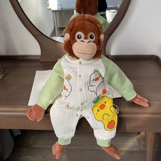 오랑우탄인형옷 고릴라 꾸미기 인형옷 브라운 원피스 원숭이 베어 오랑이 긴팔