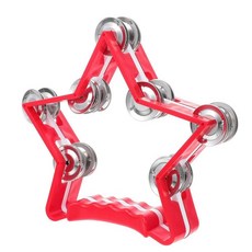 펜타그램 핸드 벨 핸들 징글 호출벨 타악기 생일 선물 재미있는 뮤지컬 손 눈, 1개