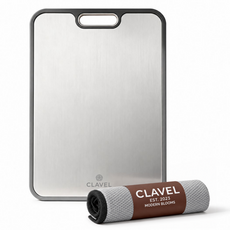 CLAVEL 색배임 없는 304 스텐 양면 도마, 1세트, 차콜
