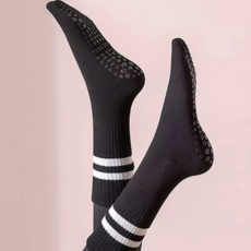 논슬립 요가 양말 중목 여성 사계절 필라테스 미끄럼 방지 양말 운동 피트니스 트레이닝 실리콘 스포츠, 그레이