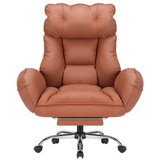 벤트론스 침대형 리클라이너 사무용 컴퓨터 의자, PU가죽_브라운