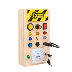 幼兒童益智木質LED燈忙碌塊早教工具, 長款電流表led忙碌板 - 0.28kg, 1個