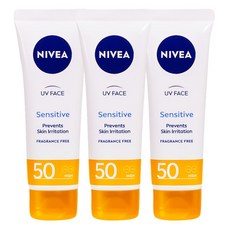 니베아 선 센서티브 페이스 선크림, 50ml, 3개