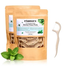 FAMILIFE 여행용 칫솔 - 5 in 1 미니 일회용 칫솔 치약 치실 피크 및 혀 스크레이퍼 주말 출장 및 캠핑용 개별 포장된 미리 붙여 넣은 브러시 (피치 24개, 화이트