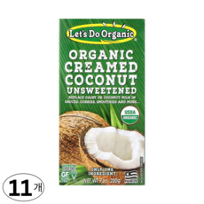 Edward & Sons 렛츠두 오가닉 유기농 코코넛 크림 무설탕, 200g, 11개
