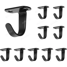 10-30개 천장 걸이 스테인리스 스틸 장식 걸이 주방용 화장실용 옷걸이, 03 10pcs-Black