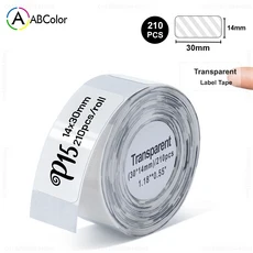 ABColor 미니 라벨 프린터용 방수 테이프 접착식 열 용지 롤 P15 P12 P11 L12 D30 스티커, Transaprent