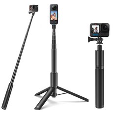 셀카봉 삼각대 2in1 고프로 인스타360 호환 7단계 신축 휴대용 튼튼한 액션캠 브이로그 여행용, 1개, SO-081 1개, SO-081